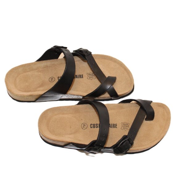 Cushionaire Luna Leather Sandals Cork Footbed Rubber Sole Size 7M - Picture 5 of 7